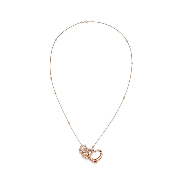 Heart Necklace Rose Gold with Diamonds