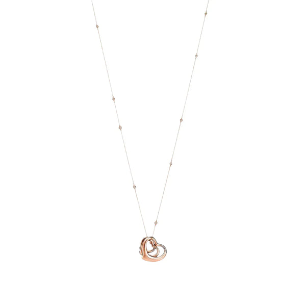 Heart Necklace Rose Gold with Diamonds