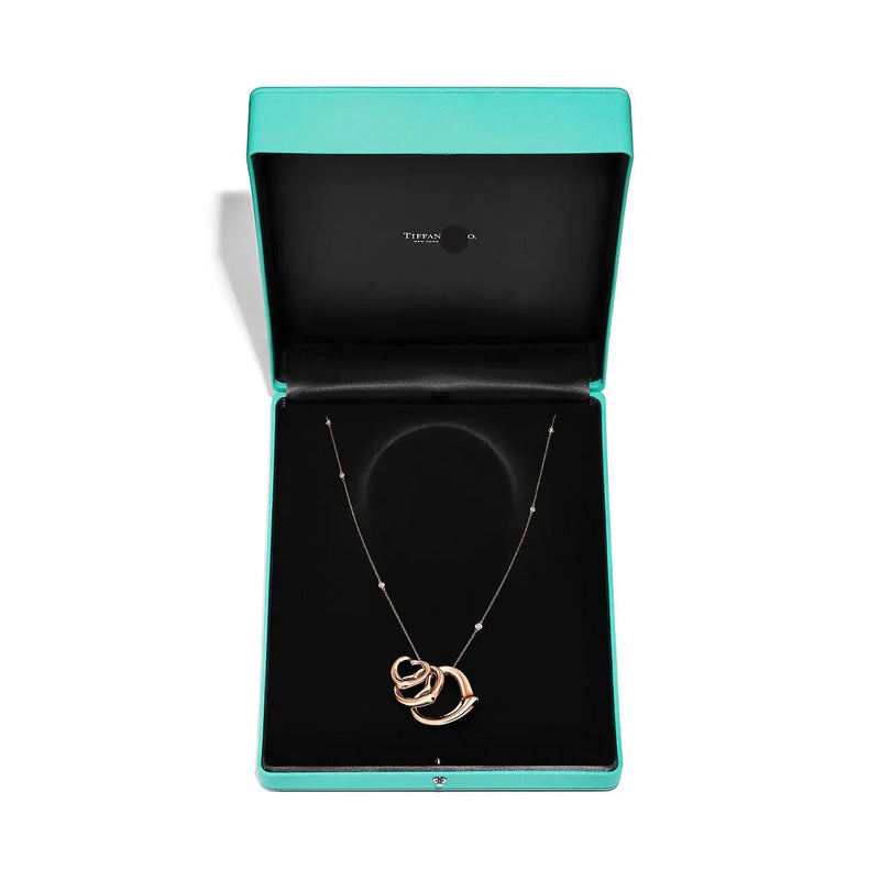 Heart Necklace Rose Gold with Diamonds