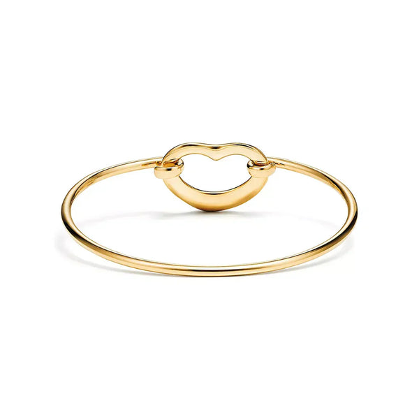 Open Heart Bangle in Yellow Gold