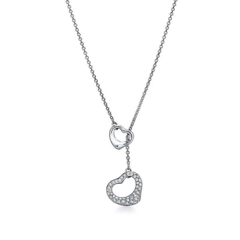 Elsa Peretti Open Heart Necklace with Diamond