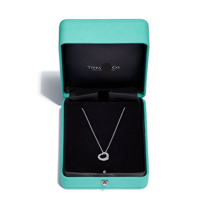 Elsa Peretti Heart Pendant White Gold Full Diamonds