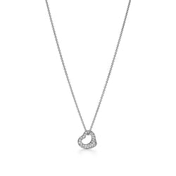 Elsa Peretti Heart Pendant White Gold Full Diamonds