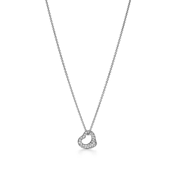 Elsa Peretti Heart Pendant White Gold Full Diamonds