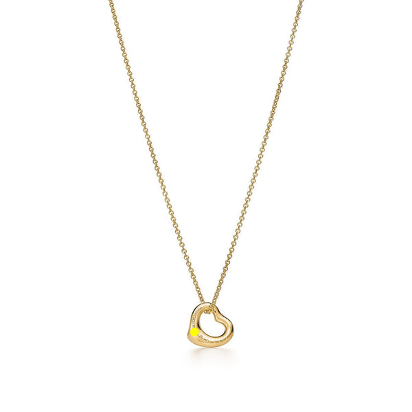 Elsa Peretti Heart Pendant Yellow Gold Full Diamonds