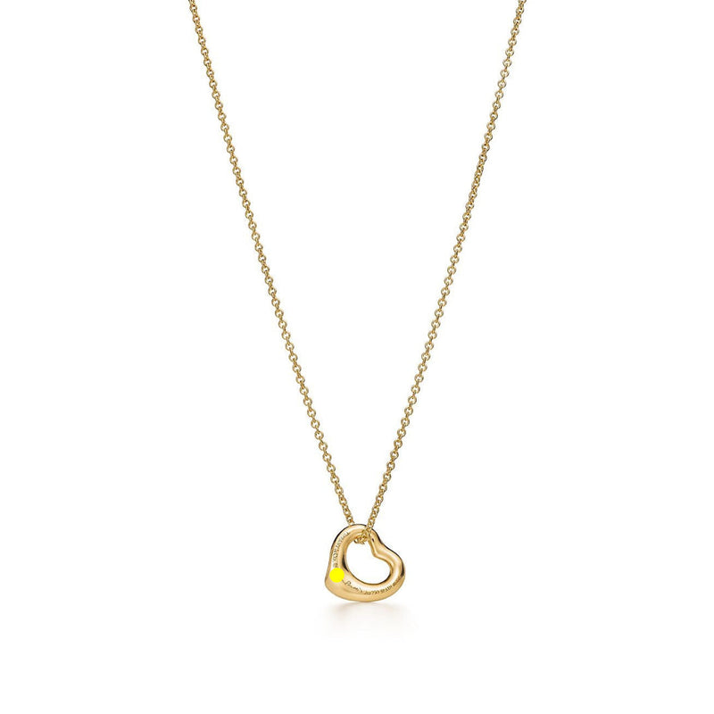 Elsa Peretti Heart Pendant Yellow Gold Full Diamonds