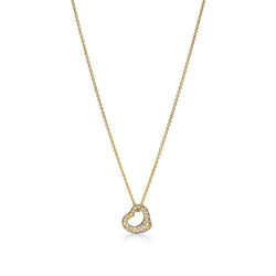 Elsa Peretti Heart Pendant Yellow Gold Full Diamonds