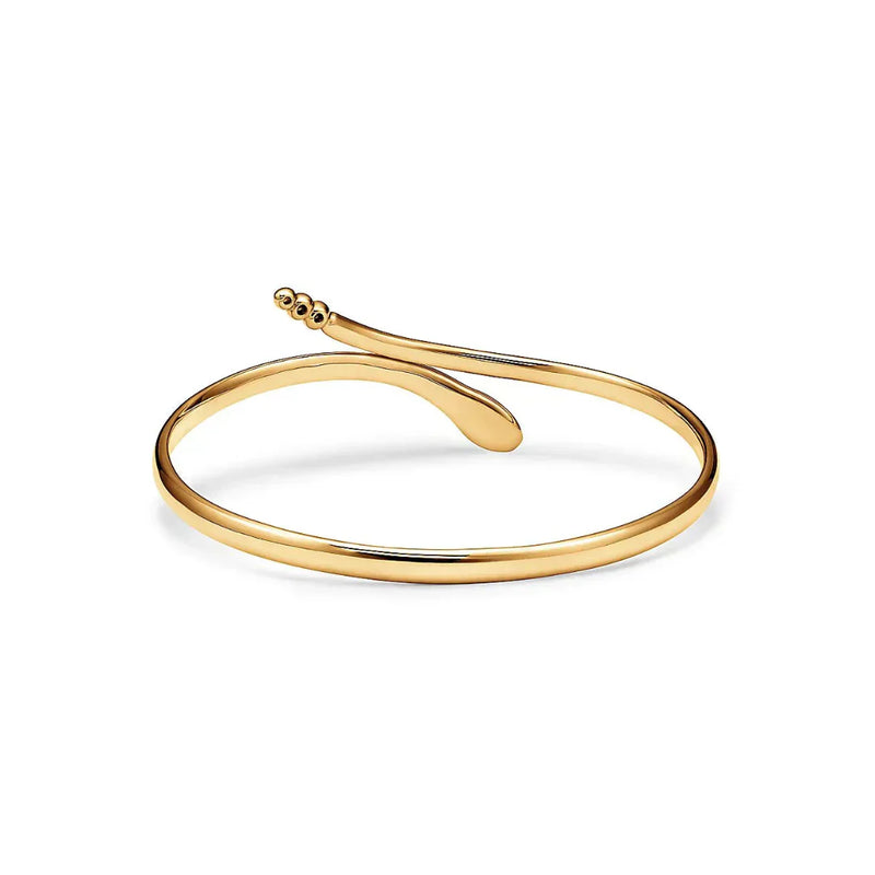 Snake Bangle in Yellow Gold with Diamonds