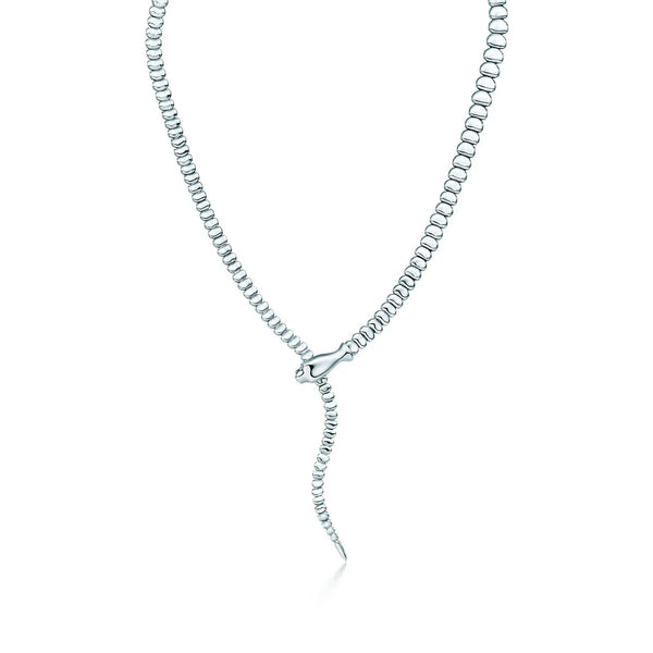 Snake Necklace in White Gold