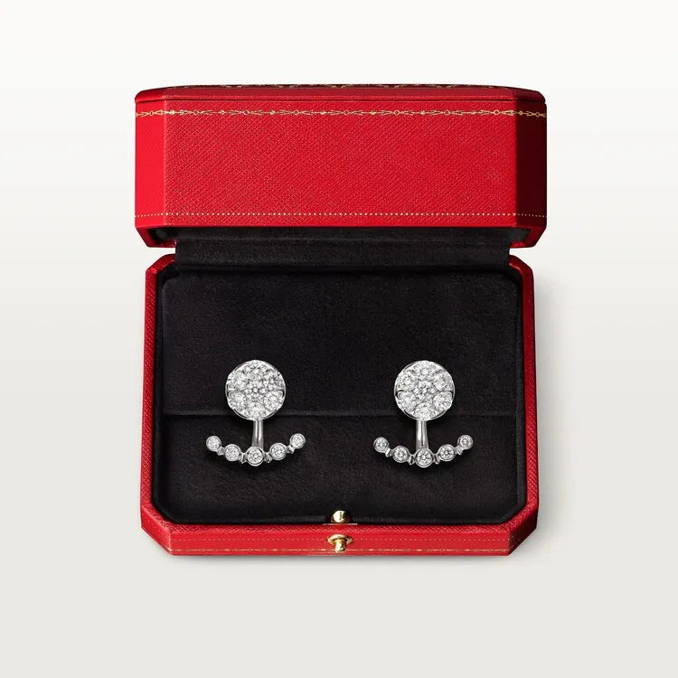 Etincelle Cluster Diamond Earrings White Gold