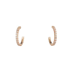 Etincelle Mini Diamond Hoop Earrings Refined Rose Gold Shine