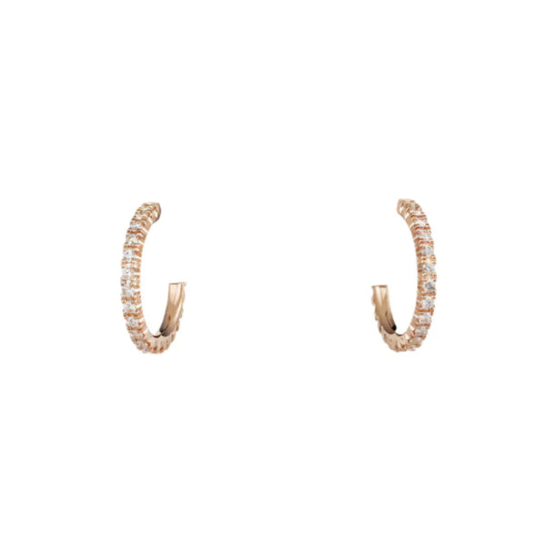 Etincelle Mini Diamond Hoop Earrings Refined Rose Gold Shine