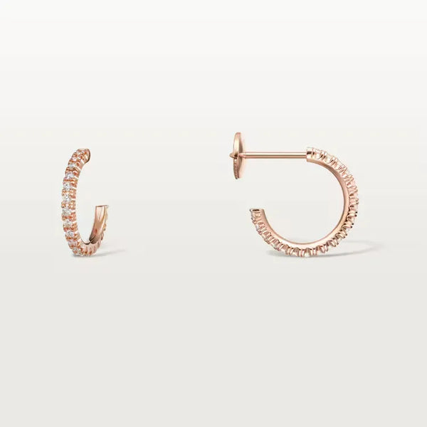 Etincelle Mini Diamond Hoop Earrings Refined Rose Gold Shine