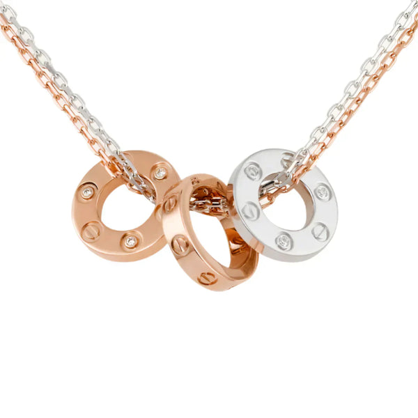 Love Pendant Necklace With 6 Diamonds