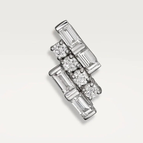 Geometric Cluster Earrings in White Gold Vermeil