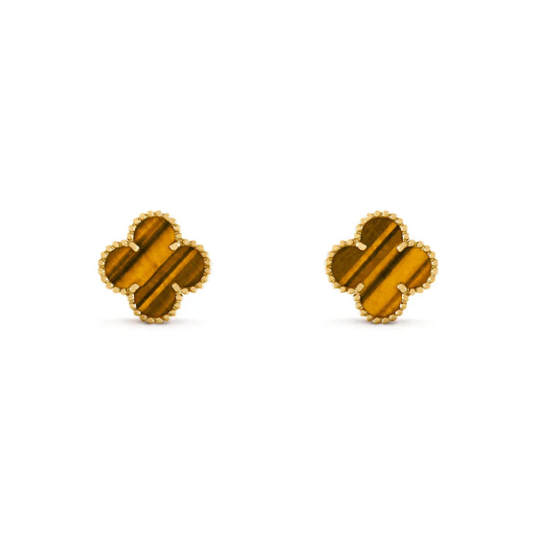 Vintage Alhambra Earrings in Tiger’s Eye