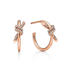 Knot Hoop Earrings in Rose Gold