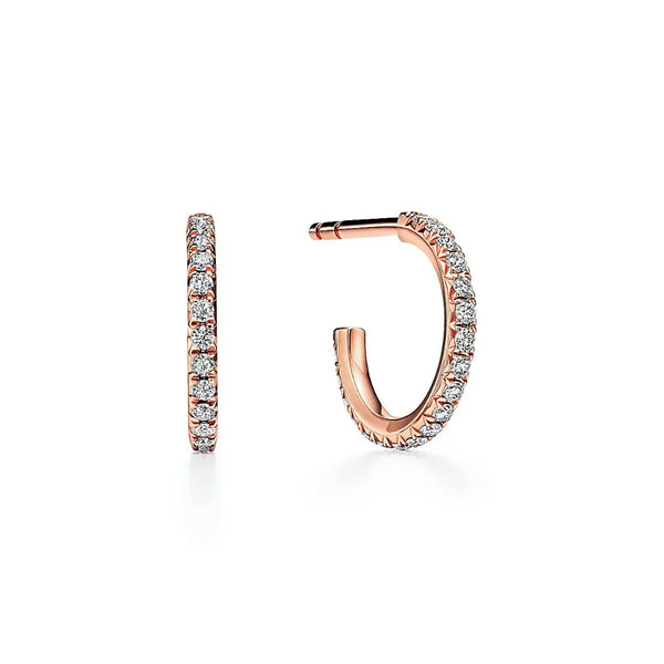 Metro Hoop Earrings in Rose Gold