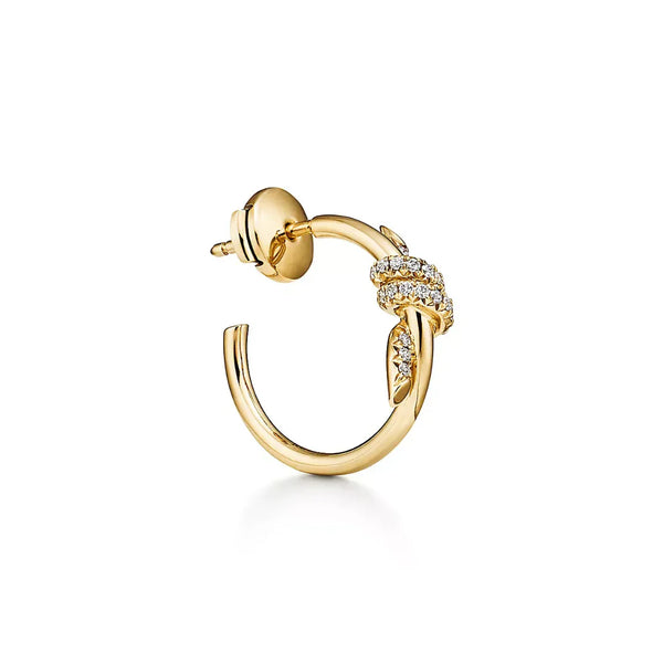 Knot Hoop Earrings in Yellow Gold