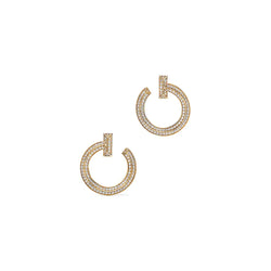 T1 Open Yellow Gold With Diamonds Earrings