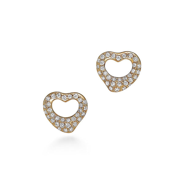 Elsa Peretti Open Heart Earrings in Yellow Gold