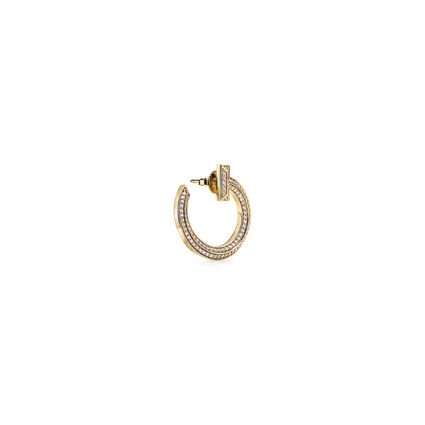 T1 Open Yellow Gold With Diamonds Earrings