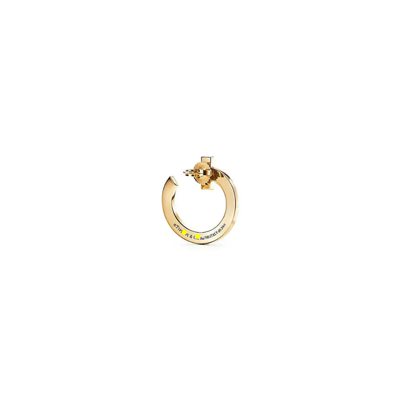 T1 Open Yellow Gold With Diamonds Earrings