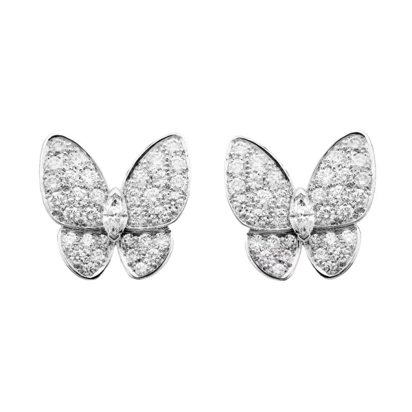 Two Butterfly Diamond Pavé Earrings