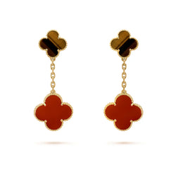 Lucky Alhambra Drop Earrings in Tiger’s Eye
