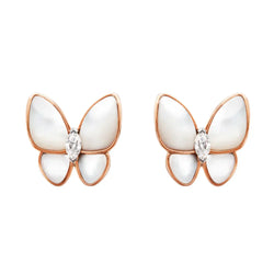 Two Butterfly Mother of Pearl Earrings