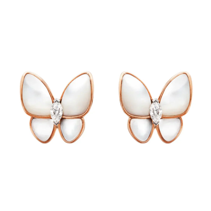 Two Butterfly Mother of Pearl Earrings