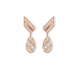 Josephine Aigrette Earrings Rose Gold Vermeil With diamonds