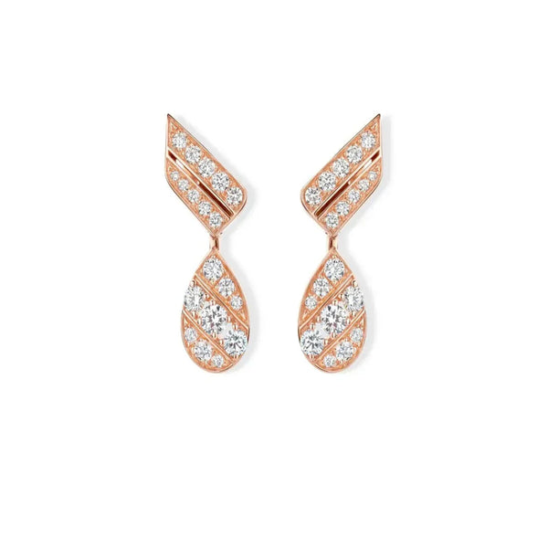 Josephine Aigrette Earrings Rose Gold Vermeil With diamonds