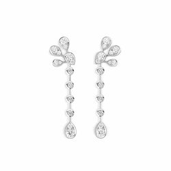 Josephine Aigrette Imperiale Earrings White Gold Vermeil With Diamonds