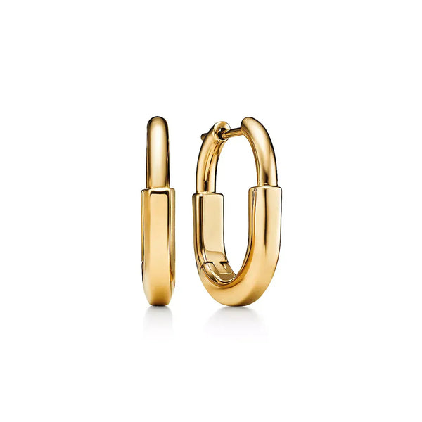 Lock Small Yellow Gold Earrings