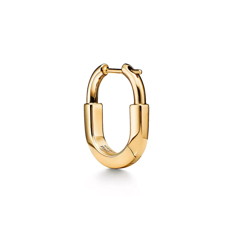 Lock Small Yellow Gold Earrings