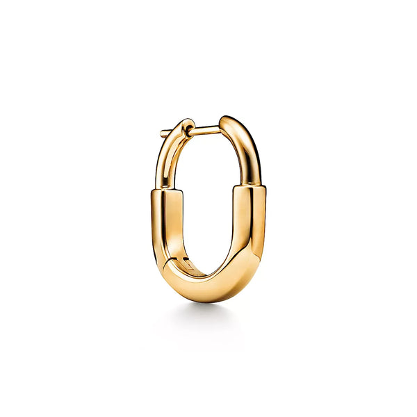 Lock Small Yellow Gold Earrings