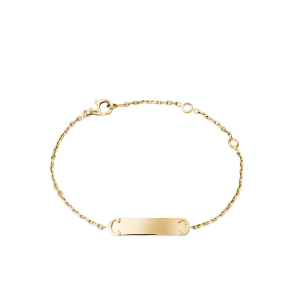 Logo Chain Bracelet Yellow Gold Vermeil Minimalist ID Design