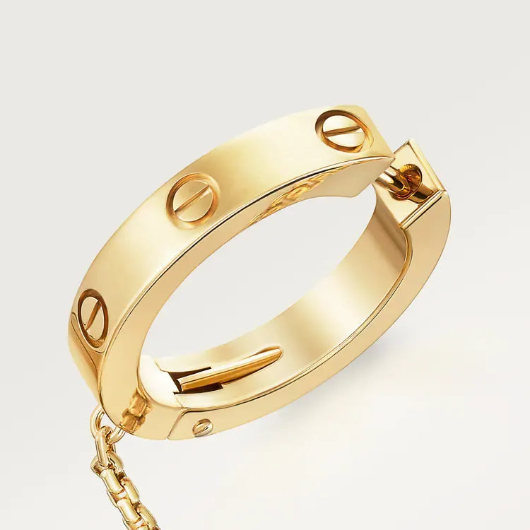 Love Multiwear Linked Hoop Earring Half-Pave Yellow Gold Vermeil