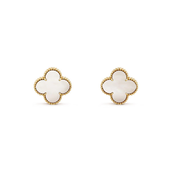 Magic Alhambra Earrings Yellow Gold Vermeil With Mother Of Pearl