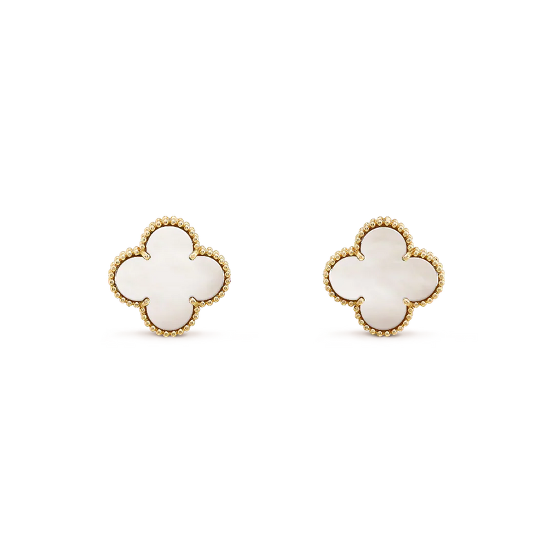 Magic Alhambra Earrings Yellow Gold Vermeil With Mother Of Pearl