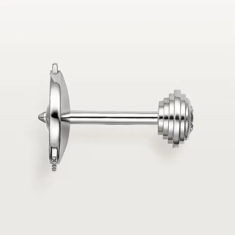 Mini Bezel Diamond Stud Earrings in White Gold Vermeil