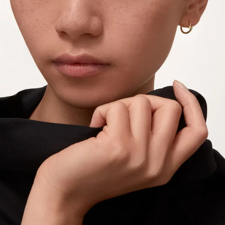Mini Hoop Earring Sleek Yellow Gold Design