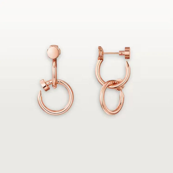 Nail Hoop Earrings Rose Gold Vermeil Bold Minimalist Design