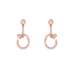 Nail Hoop Earrings Rose Gold Vermeil With Diamonds
