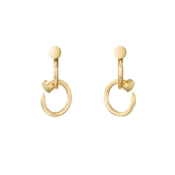 Nail Hoop Earrings Yellow Gold Vermeil Bold Minimalist Design