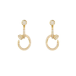 Nail Hoop Earrings Yellow Gold Vermeil With Diamonds