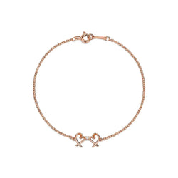 Double Loving Heart Bracelet Rose Gold