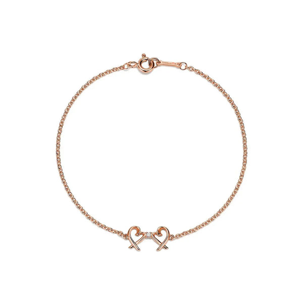 Double Loving Heart Bracelet Rose Gold