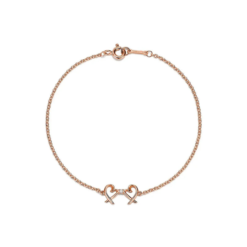 Double Loving Heart Bracelet Rose Gold